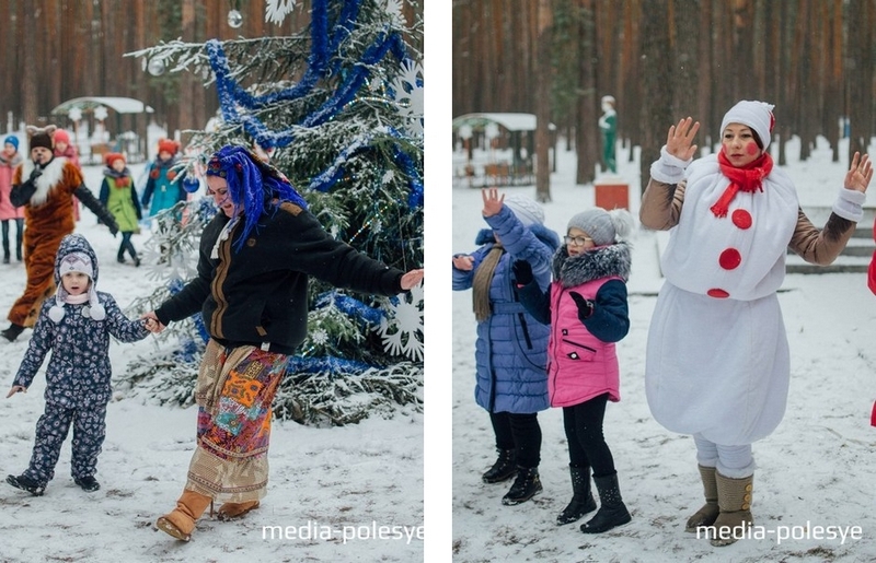 Песни и пляски активно поддерживает вся свита, говорят, так теплее