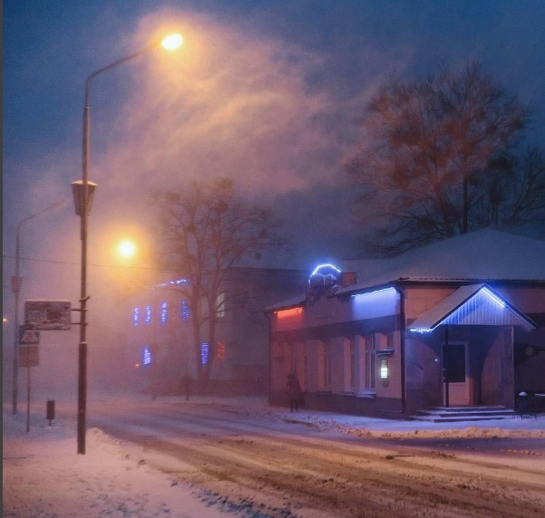 #belarus #winter #wintertime #morning #snow #snowfall #snowstorm #wind #light