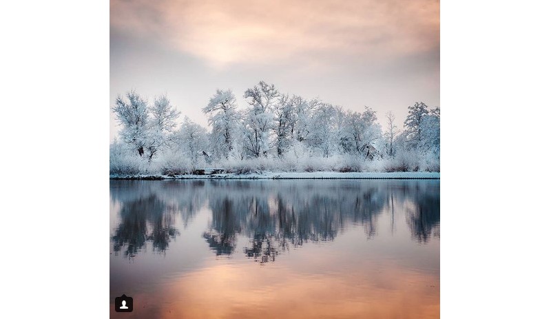 #forest #river #sky #winter #snow #frost #mirror #nature #belarus #water