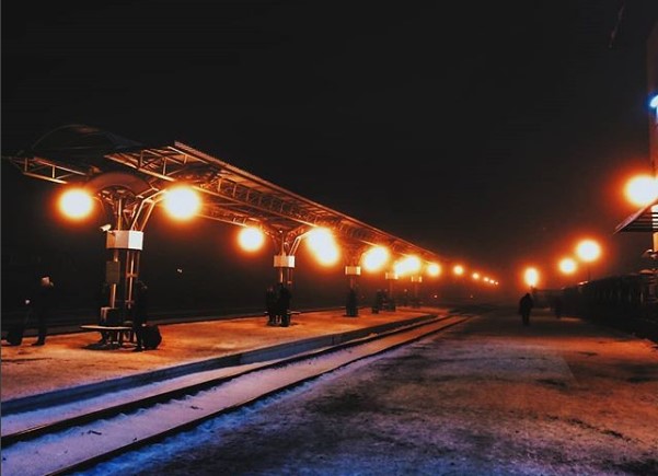 #evening #railway #railwaystation #lights #pinsk #belarus #mediapolesye