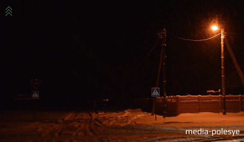 Перекрёсток улиц Машерова и Скорины в Лунинце