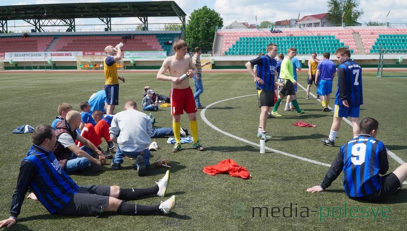 Во время перерыва футбольного матча