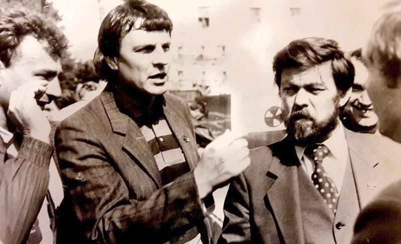 Депутаты Пинского горсовета Виктор Ярошук и Евгений Шатохин, весна 1990 год