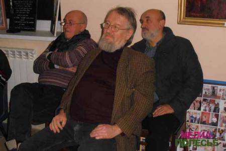 Художники Геннадий Гурин (на первом плане), Евгений Таламай и Виктор Саганович