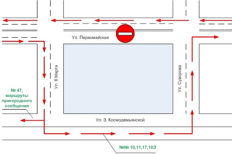 Схема движения, с сайта Пинского автопарка