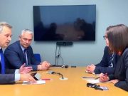 Анатолий Лебедько на встрече со Светланой Тихановской.