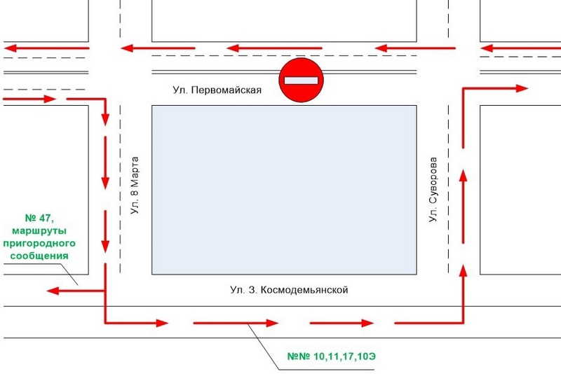 Схема движения с сайта Пинского автобусного парка