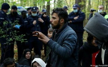Иракские беженцы на границе между Беларусью и Польшей