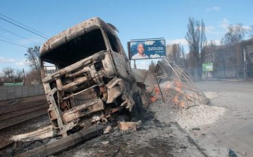 Сожженный грузовик в Харькове, 27 февраля 2022 г Фото Мариенко Андрей / УНИАН