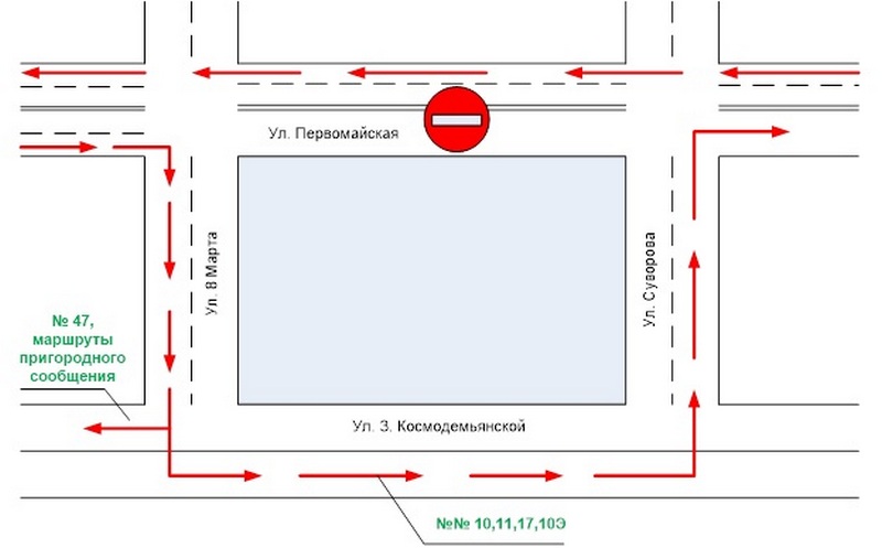 Схема движения с сайта Пинского автобусного парка