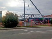 На месте бывшего общежития кипит работа. Фото Юрась Щербаков из соцсетей