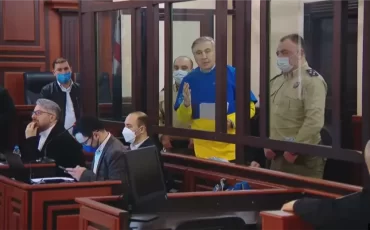 Саакашвили в суде. Май 2022 года. Скрин видео