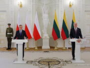 Анджей Дуда и Гитанас Науседа 5 июля 2023 года в Вильнюсе. Фото: prezydent.pl