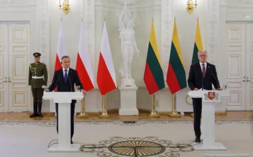 Анджей Дуда и Гитанас Науседа 5 июля 2023 года в Вильнюсе. Фото: prezydent.pl