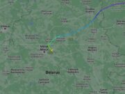 Маршрут самолета «Белавиа» Екатеринбург — Минск. 18 августа 2023 года. Скриншот flightradar24.com
