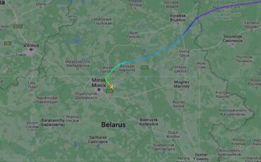 Маршрут самолета «Белавиа» Екатеринбург — Минск. 18 августа 2023 года. Скриншот flightradar24.com