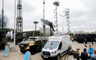 Станцыі радыёэлектроннай барацьбы на выставе вайсковай тэхнікі Milex у Менску, 16 траўня 2019 году. Ілюстрацыйнае фота