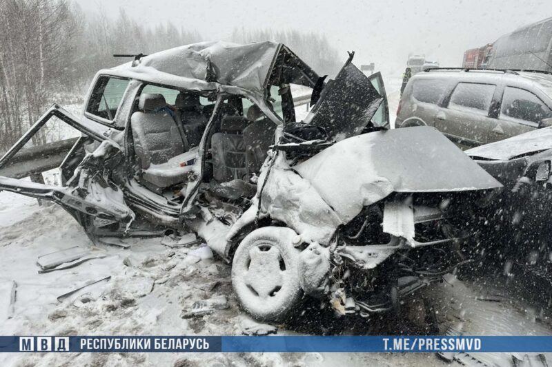 Два человека погибли в столкновении трех легковушек с автобусом под Чаусами