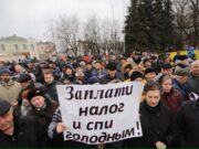 Акцыя пратэсту супраць падаткаў на так званых дармаедаў у Бабруйску, 2017