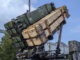 U.S. Army Patriot launching station with two PAC-3 containers and one PAC-3 MSE container mounted on static display at Slovac International Airfest, Malacky Air Base, September 2022