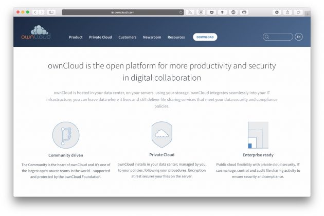 персональные данные: ownCloud