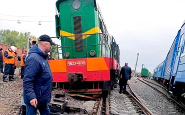 Авария 10 мая на станции «Минск-Сортировочный», за пересылку фото которой задерживают железнодорожников. Фото: Belzhd. link