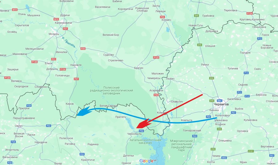 Схема движения ракет Х-101 на территории Беларуси ночью 22.06.2024 по данным комментария телеграм-канала «Український Єнот» для «Флагштока»