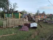 Наибольшие повреждения - в агрогородке Лопатино. Фото: Пинский телеграм