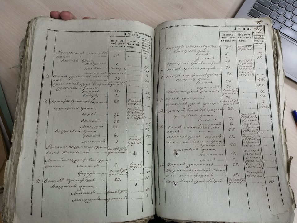 Лісты рэвізскай сказкі вёсак Пінскага павета. 1811 год