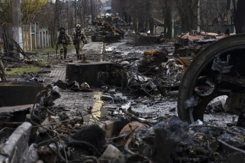 Буча после ухода российских войск. Фото AP