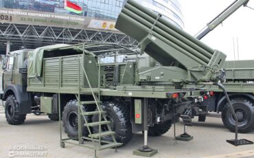 РСЗО БМ-21Б «БелГрад-2» на шасси МАЗ-631708 на выставке «Милекс-2021». Фото: t.me/iammilitary