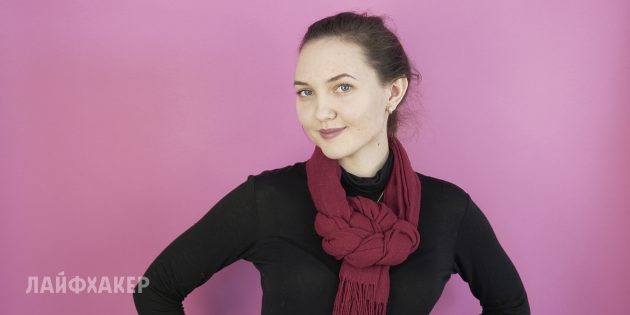 Широкая подвеска Как завязать шарф: широкая подвеска