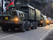 Передвижение зенитного дивизиона 56-го зенитного ракетного полка, который базируется под Лунинцем