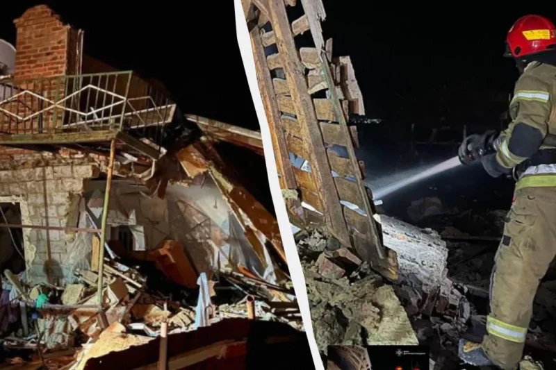 Шахед попал в частный дом на Днепропетровщине, под обломками оказалась семья