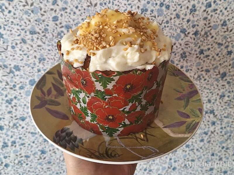 Кулич без дрожжей с лимонной начинкой и глазурью, media-polesye.com