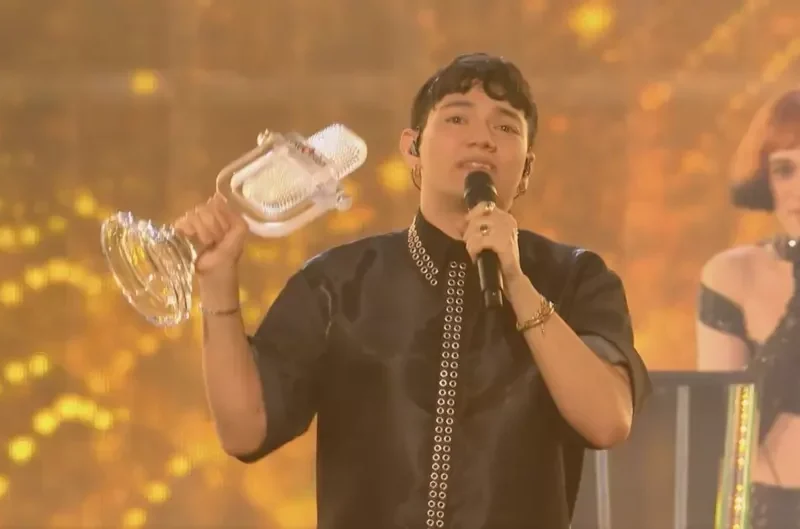 Певец JJ (Джей Джей) представлял Австрию. Скриншот трансляции