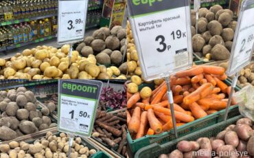 Картошка в Евроопте, Пинск, май 2025, коллаж media-polesye.com