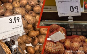 Картошка в Пинске за 3,99 рублей за кг и в Литве за 0,43 евро за кг