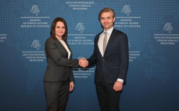 Светлана Тихановская и Кястутис Будрис. Фото: МИД Литвы