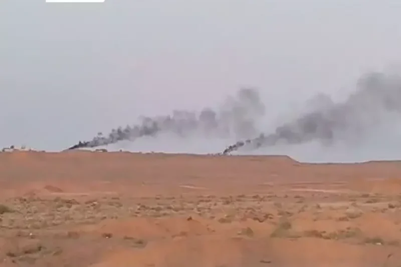 Дым поднимается в районе подземного ядерного объекта Фордо. Скриншот с видео