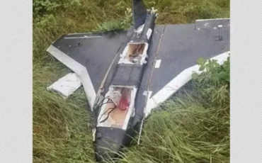 Иллюстративный снимок. Дрон «Гербера», который разбился 10 июля около 11:40 по литовскому времени на территории Литвы, в районе закрытого пункта пропуска Шумскас, примерно в 1 км от границы с Беларусью