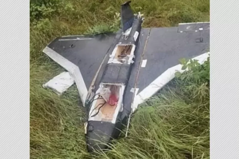 Иллюстративный снимок. Дрон «Гербера», который разбился 10 июля около 11:40 по литовскому времени на территории Литвы, в районе закрытого пункта пропуска Шумскас, примерно в 1 км от границы с Беларусью