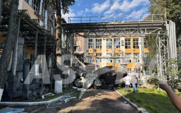 Последствия атаки на завод «Купол» в Ижевске, Россия. Фото: телеграм-канал «Астра»