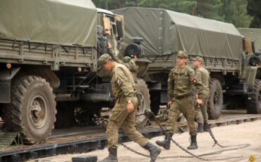 Российские военные на территории Беларуси со скрытыми лицами Источник: Минобороны Беларуси