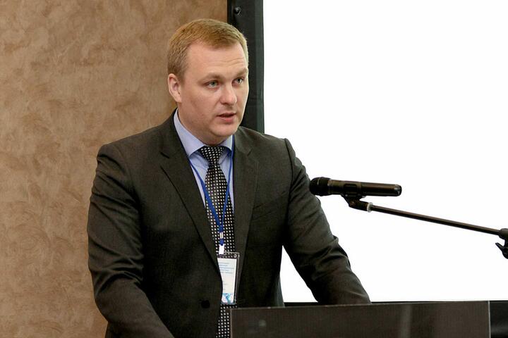 Петр Дулуб на конференции «Рынок железнодорожных услуг: логистика, экспедирование, тарифы». Минск, 13 марта 2018 года. Фото: пресс-служба БЖД