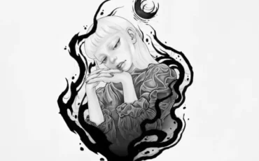 Фрагмент татуировки, которую Саша выбрала для нанесения перед свадьбой