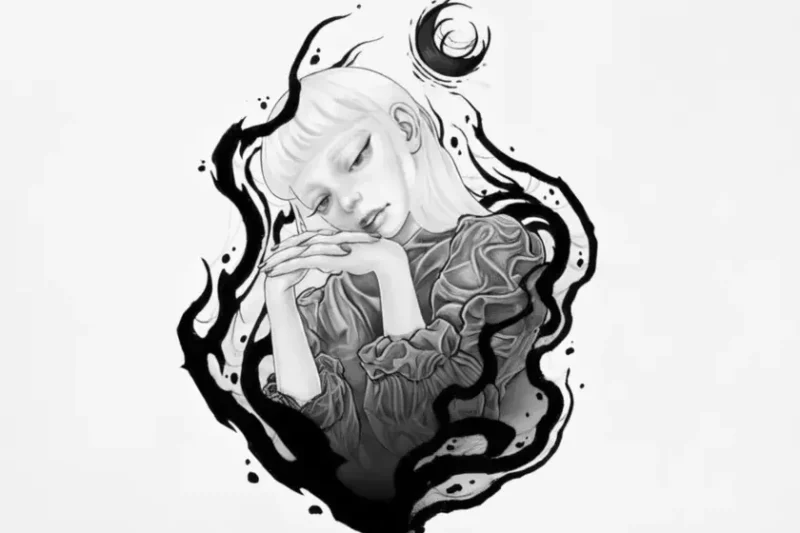 Фрагмент татуировки, которую Саша выбрала для нанесения перед свадьбой