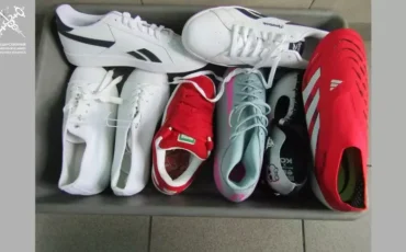 Кроссовки, за которые оштрафовали человека. Фото: Государственный таможенный комитет Беларуси