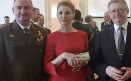 Ежи Тыц, его жена Анна Захарян и посол РФ в Польше Сергей Андреев