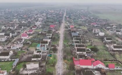 Разрушения в Олешках. Скриншот видео 34-й отдельной бригады морской пехоты, Facebook